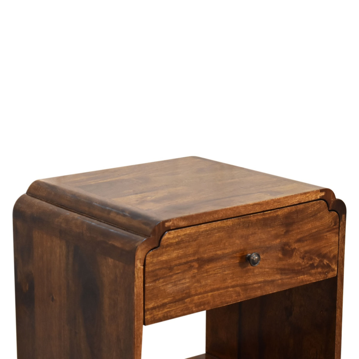 Newton Curved Mango Wood Bedside Table