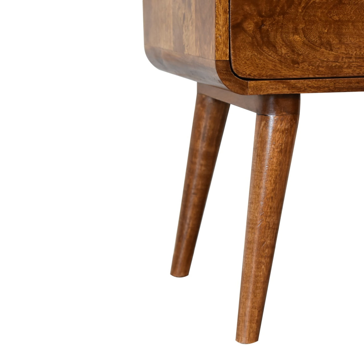 Hadley Curved Chestnut Bedside Table