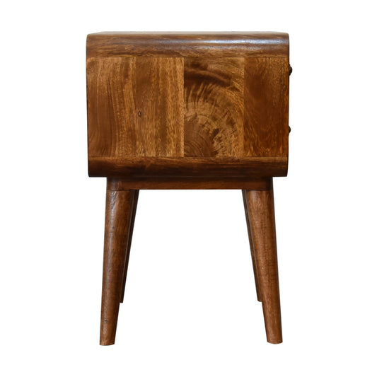 Hadley Curved Chestnut Bedside Table