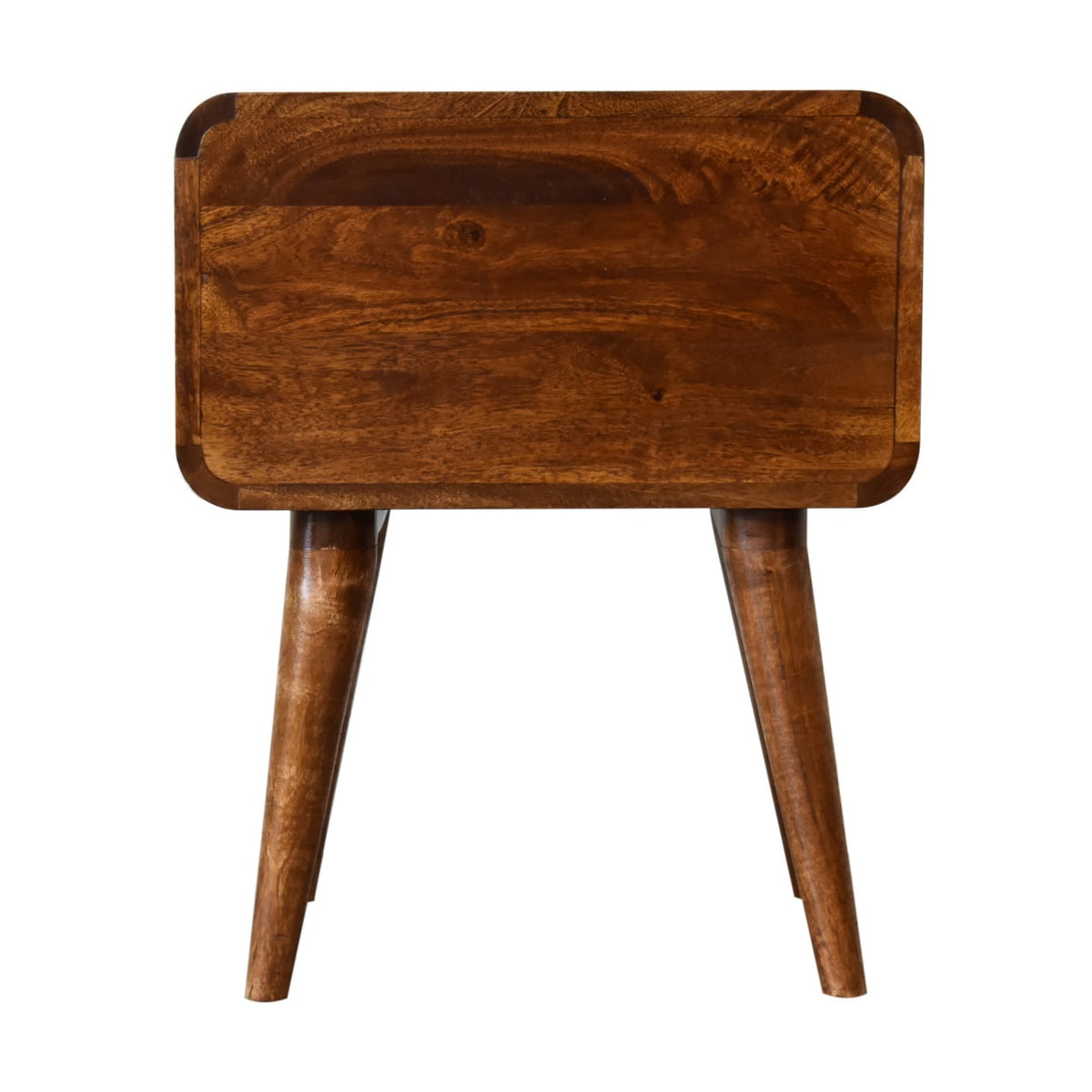 Hadley Curved Chestnut Bedside Table