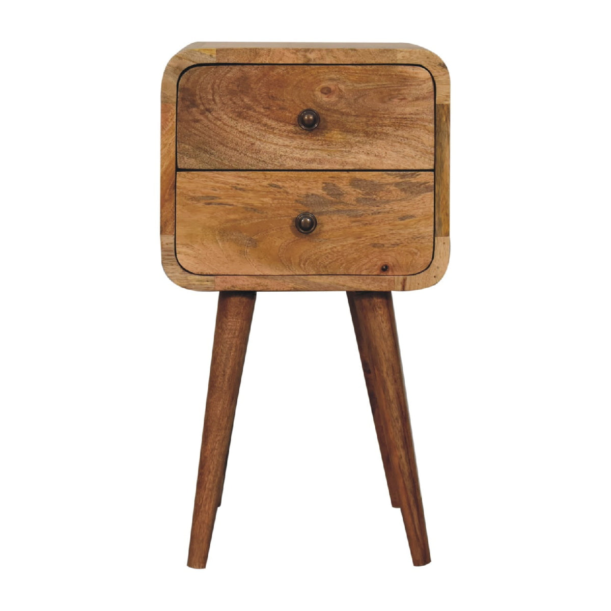 Luna Mini Curved Mango Wood Bedside Table
