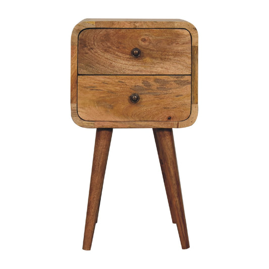 Luna Mini Curved Mango Wood Bedside Table