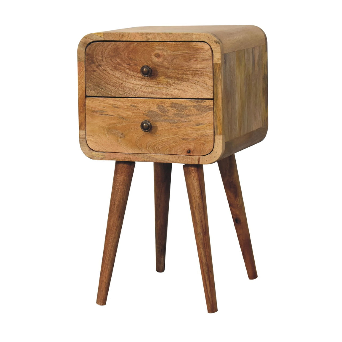 Luna Mini Curved Mango Wood Bedside Table