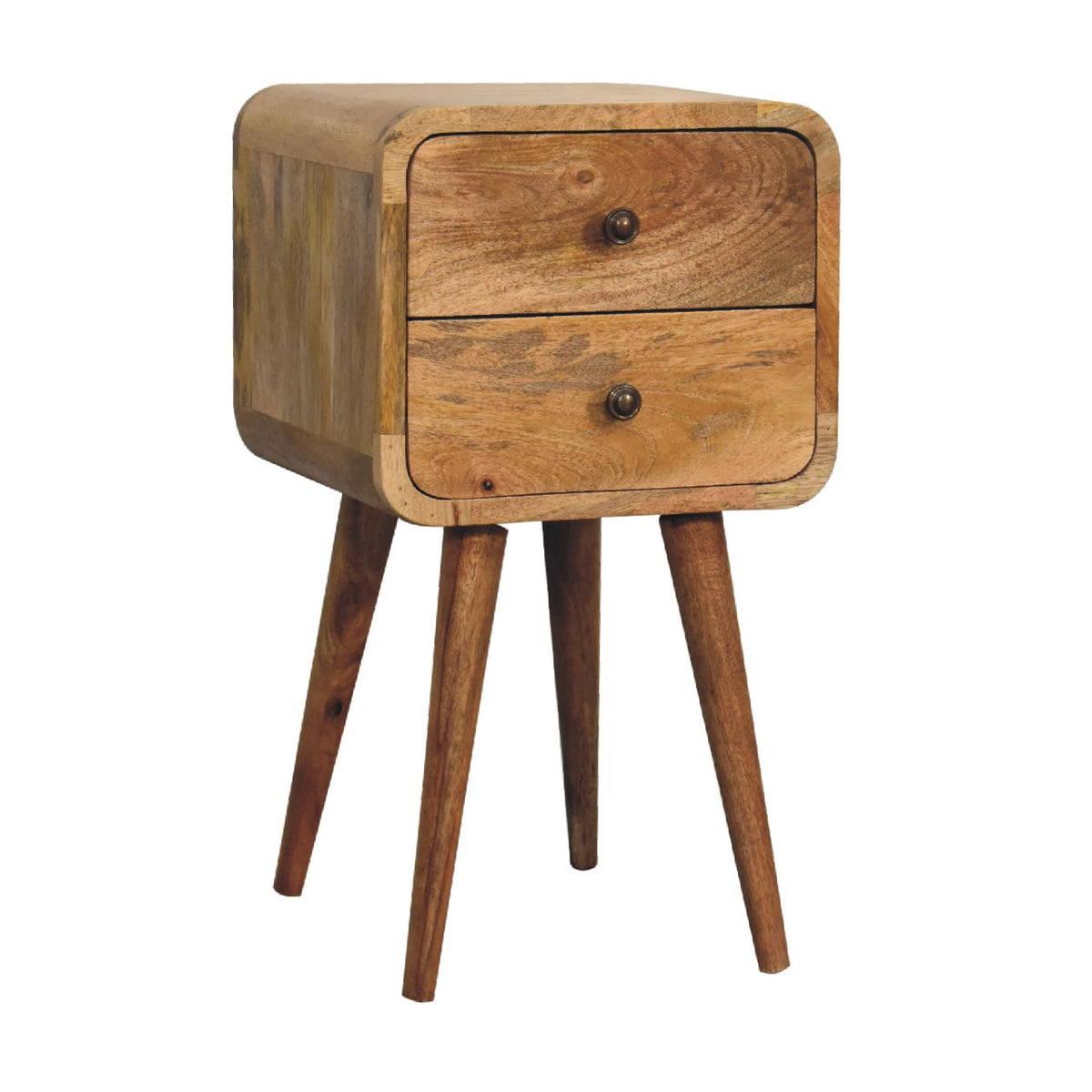 Luna Mini Curved Mango Wood Bedside Table