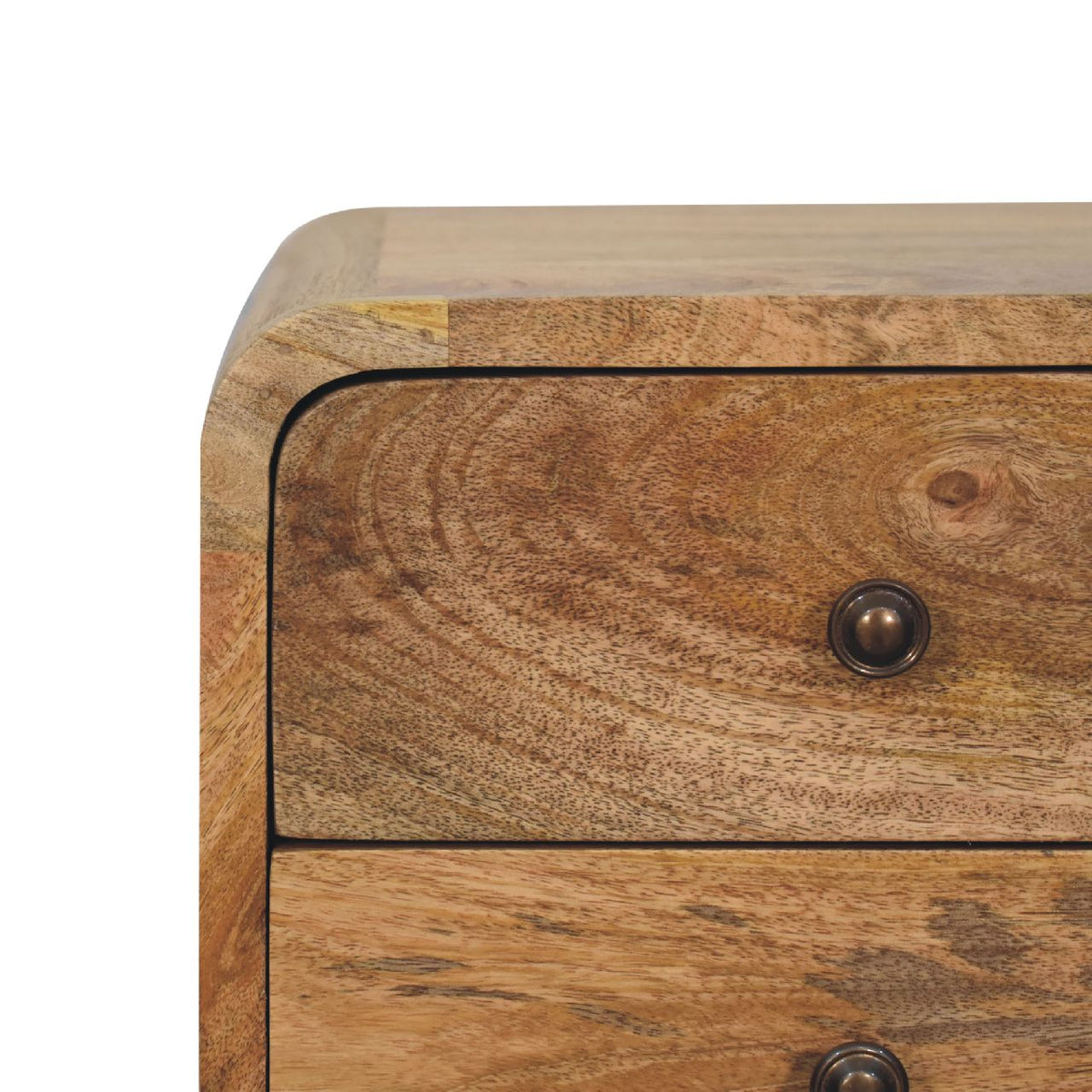 Luna Mini Curved Mango Wood Bedside Table