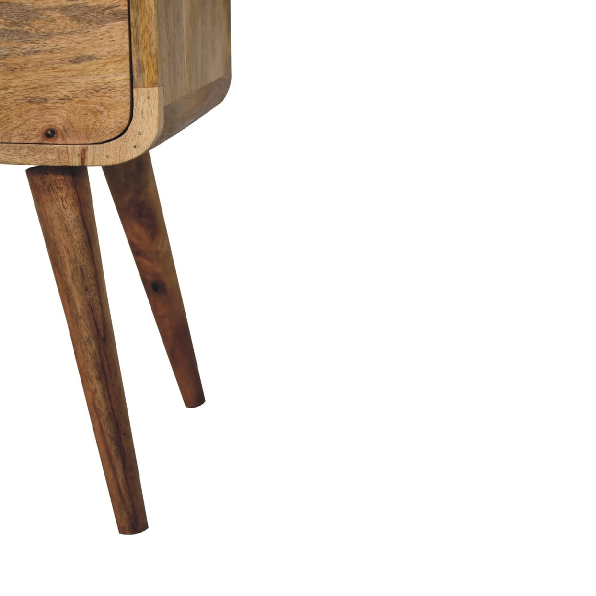 Luna Mini Curved Mango Wood Bedside Table