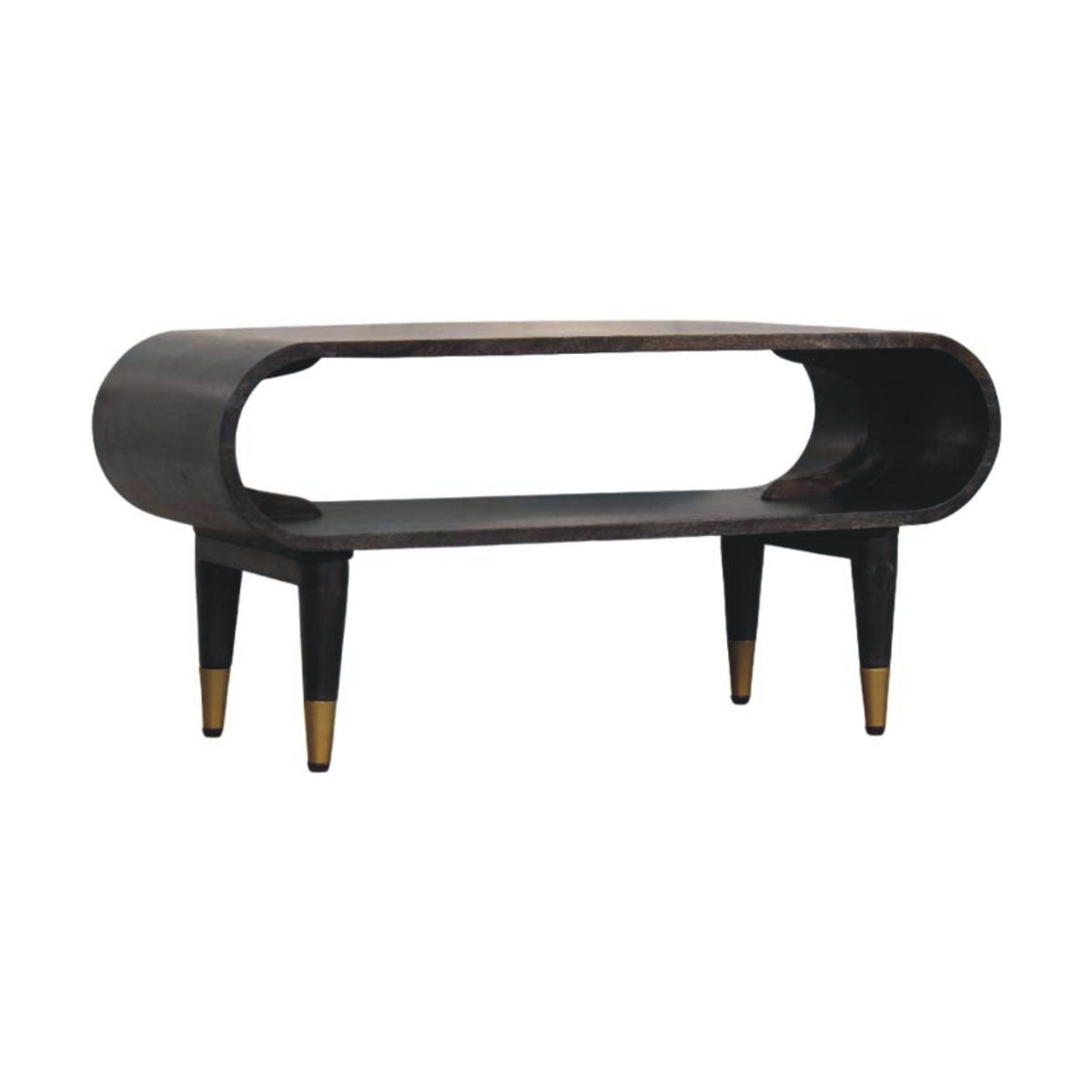 Curved Edge Media with Brass Accents