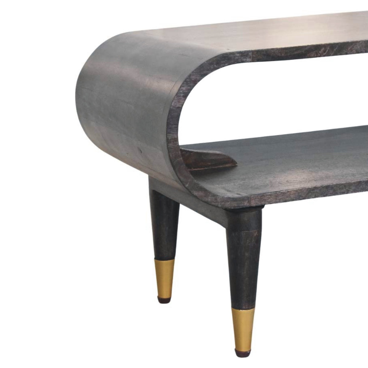 Curved Edge Media with Brass Accents