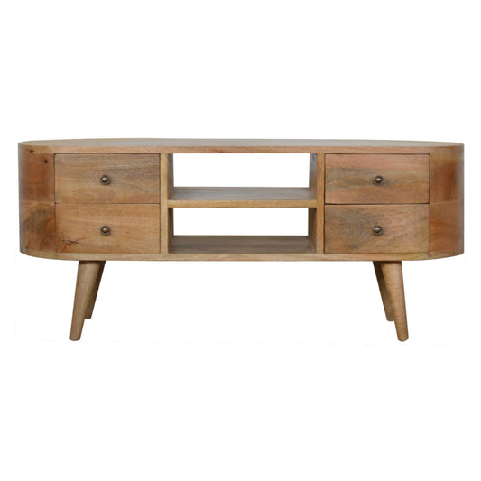 Luna Rounded Mango Wood Media Unit