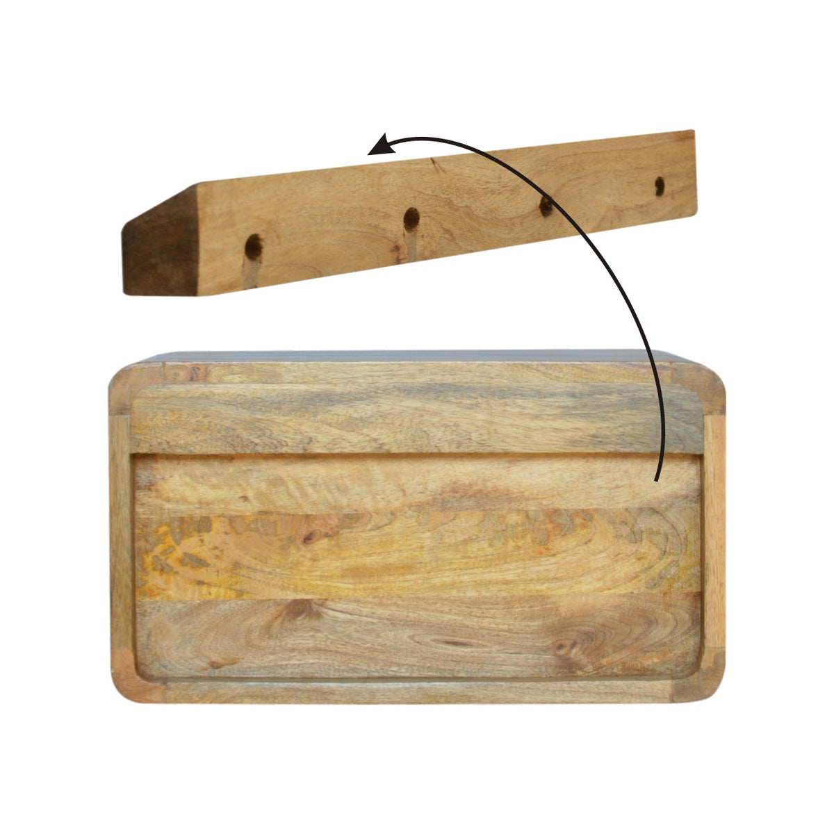 Solis Floating Mango Wood Bedside Table