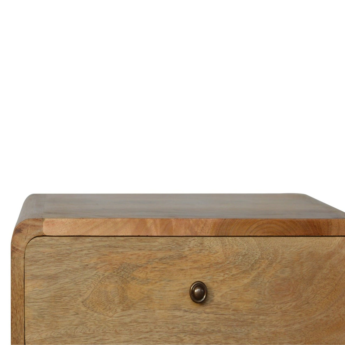 Aurelia Curved Mango Wood Bedside Table