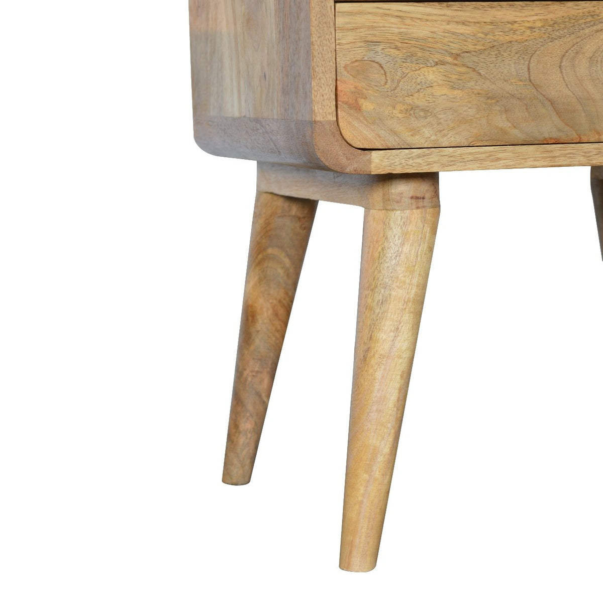 Aurelia Curved Mango Wood Bedside Table