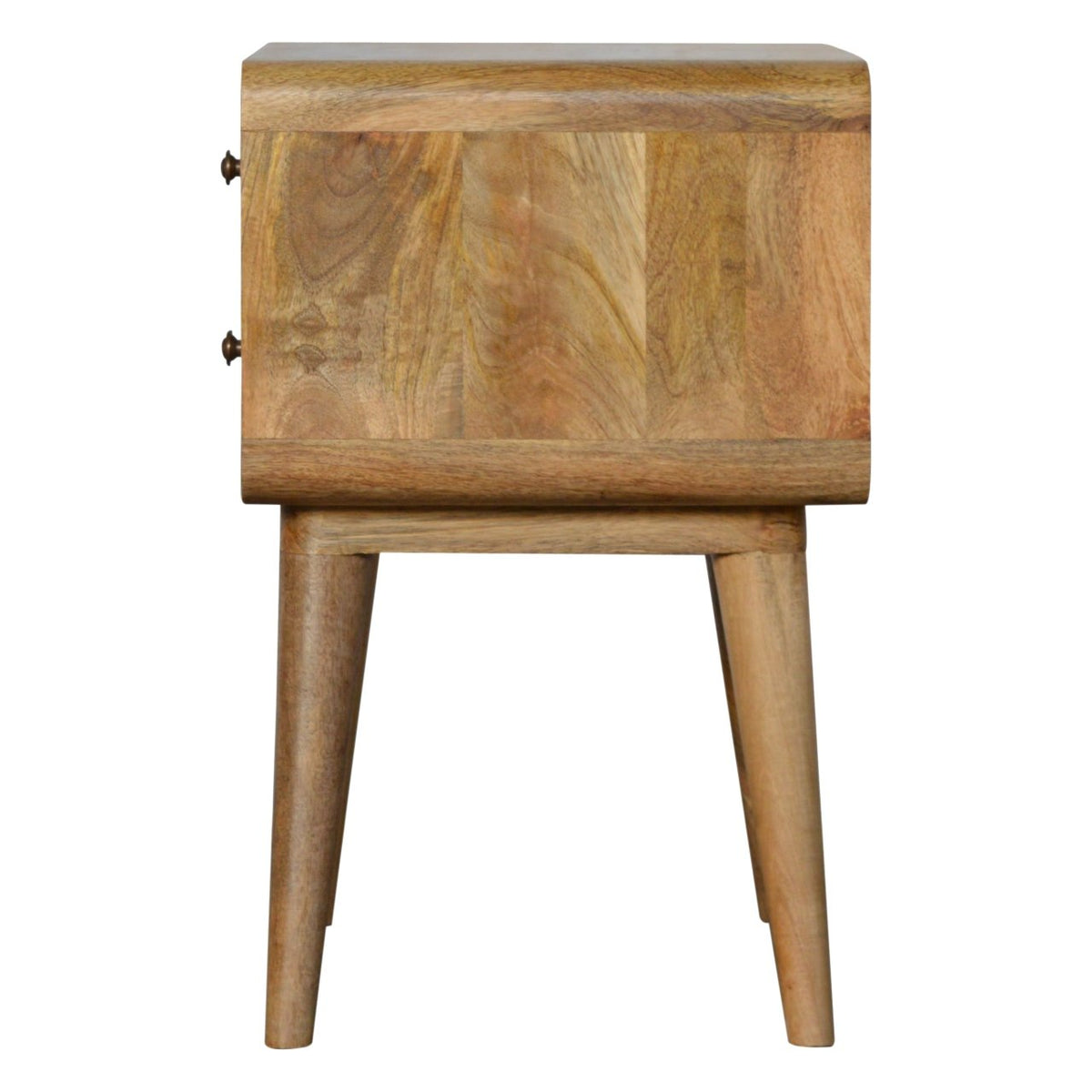 Aurelia Curved Mango Wood Bedside Table