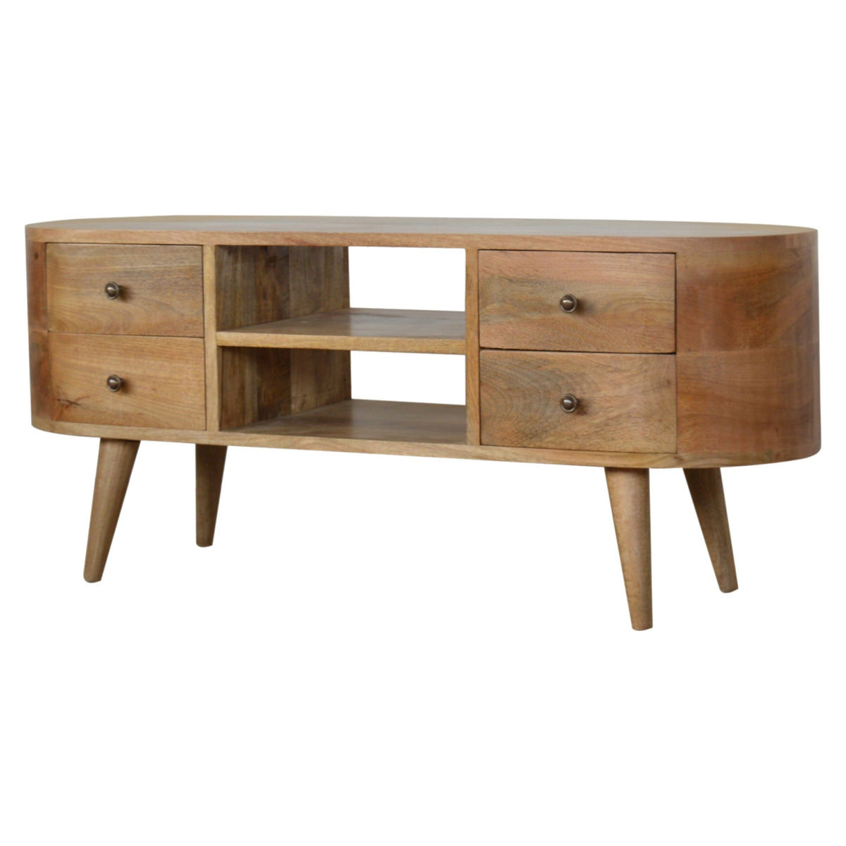 Luna Rounded Mango Wood Media Unit